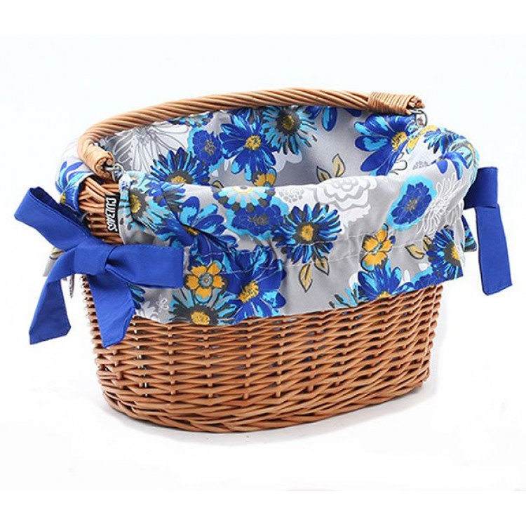 Vložka do košíka modrá s kvietkami